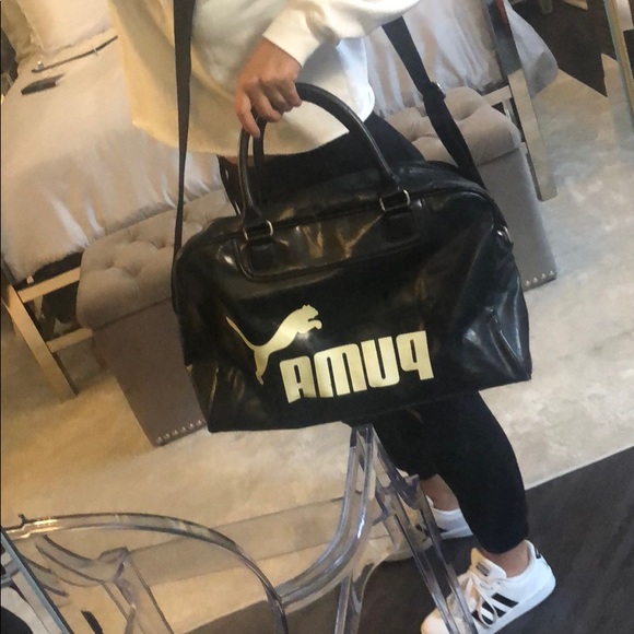 puma gym bag leather